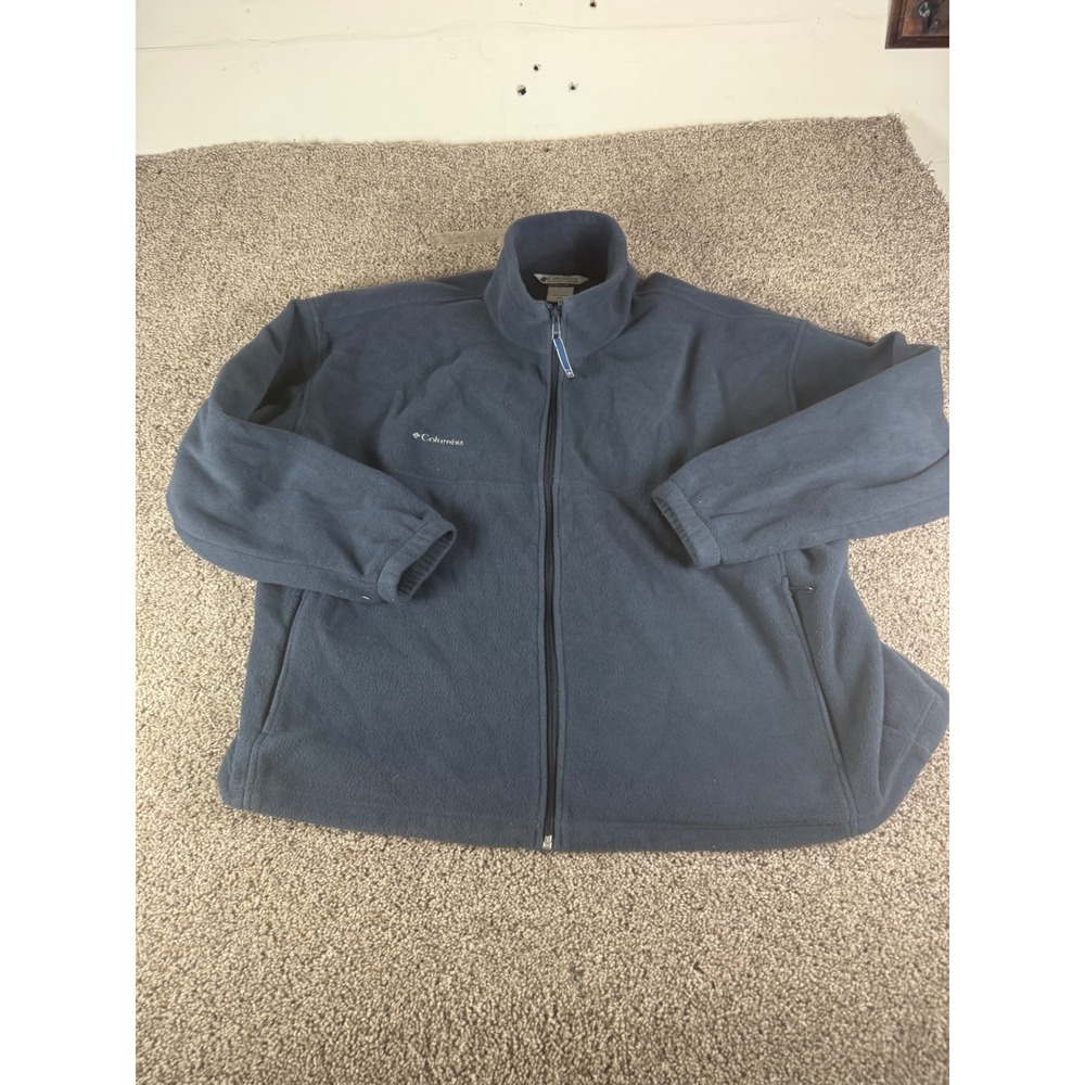 Columbia Mens Navy Blue‎ Full Zip Fleece Jacket 3XL WS6113 Steens Mountain